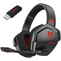 NUBWO G06 Cuffie Gaming Wireless per PC/Ps5/Ps4/NS/Mobile, 2,4GHz Wireless+5.3 Bluetooth,Cuffie