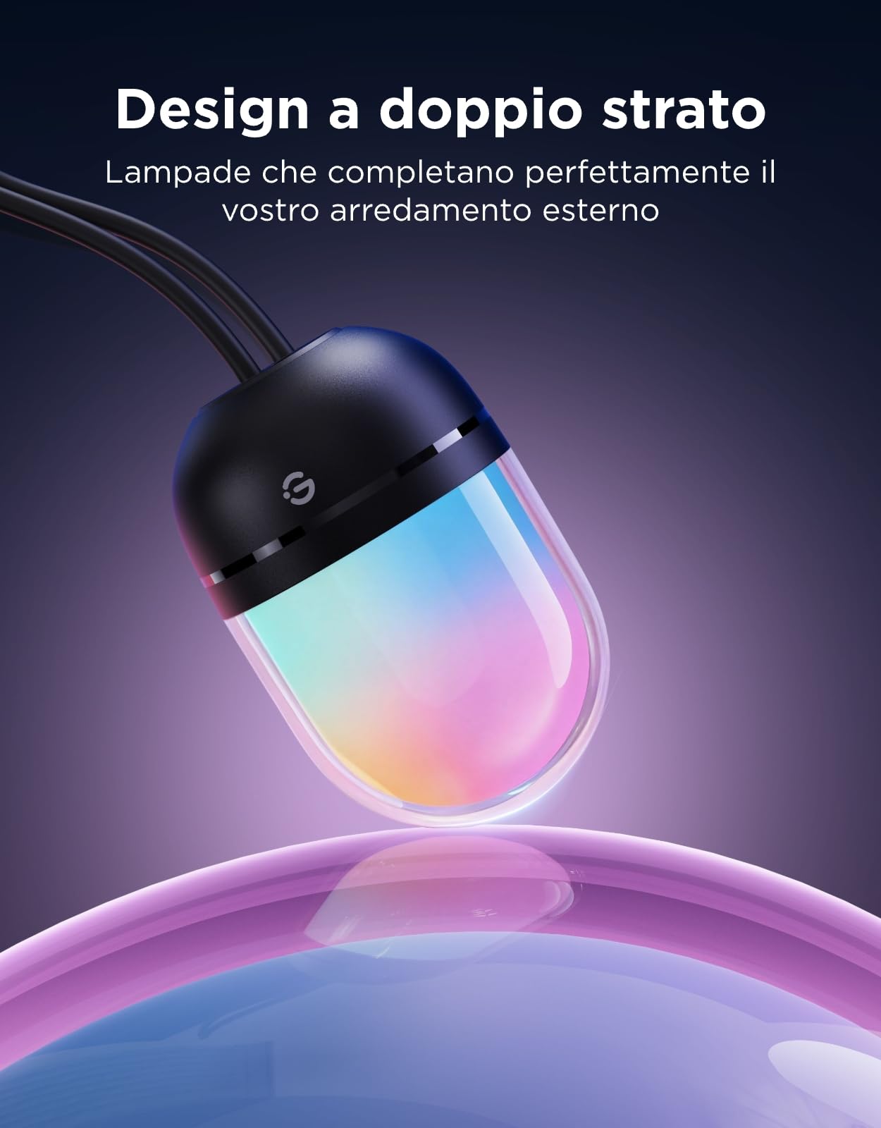 Govee Catena Luminosa Esterna 10M, RGBICW 240lm per LED, App Controllo,IP67 | 16M Colori DIY, 111+ Modalità Scena, Sync Musica, Matter/Alexa/Google, 30000h, Install. Facile, Giardino/Balcone/Terrazza