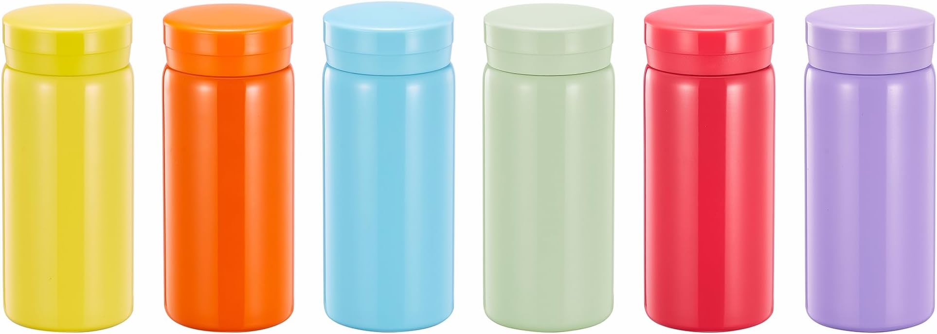 6PC Mini Thermos Cute Water Bottle - 7 oz Tiny Insulated Vacuum 18/10 Stainless Steel Small Flask - Leak Proof & Spill Proof & Keeps Cold and Hot for Drink, Coffee, Tea