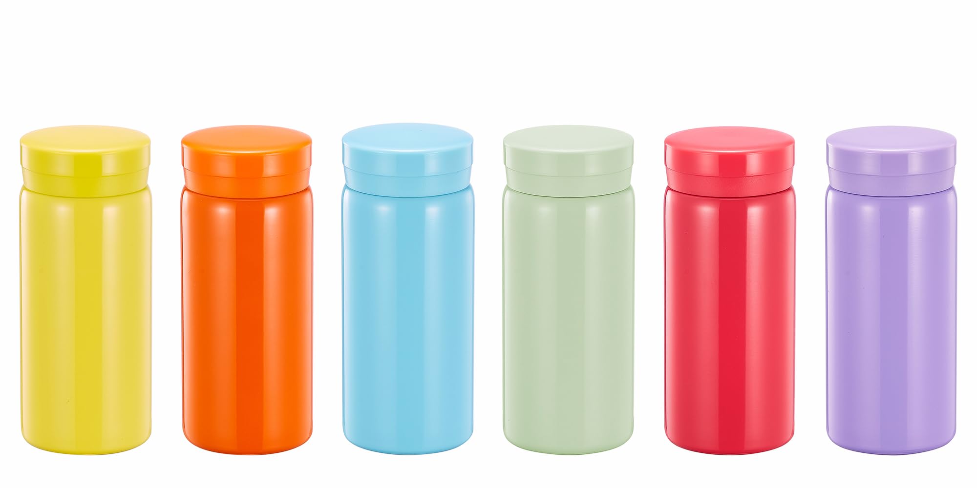 6PC Mini Thermos Cute Water Bottle - 7 oz Tiny Insulated Vacuum 18/10 Stainless Steel Small Flask - Leak Proof & Spill Proof & Keeps Cold and Hot for Drink, Coffee, Tea