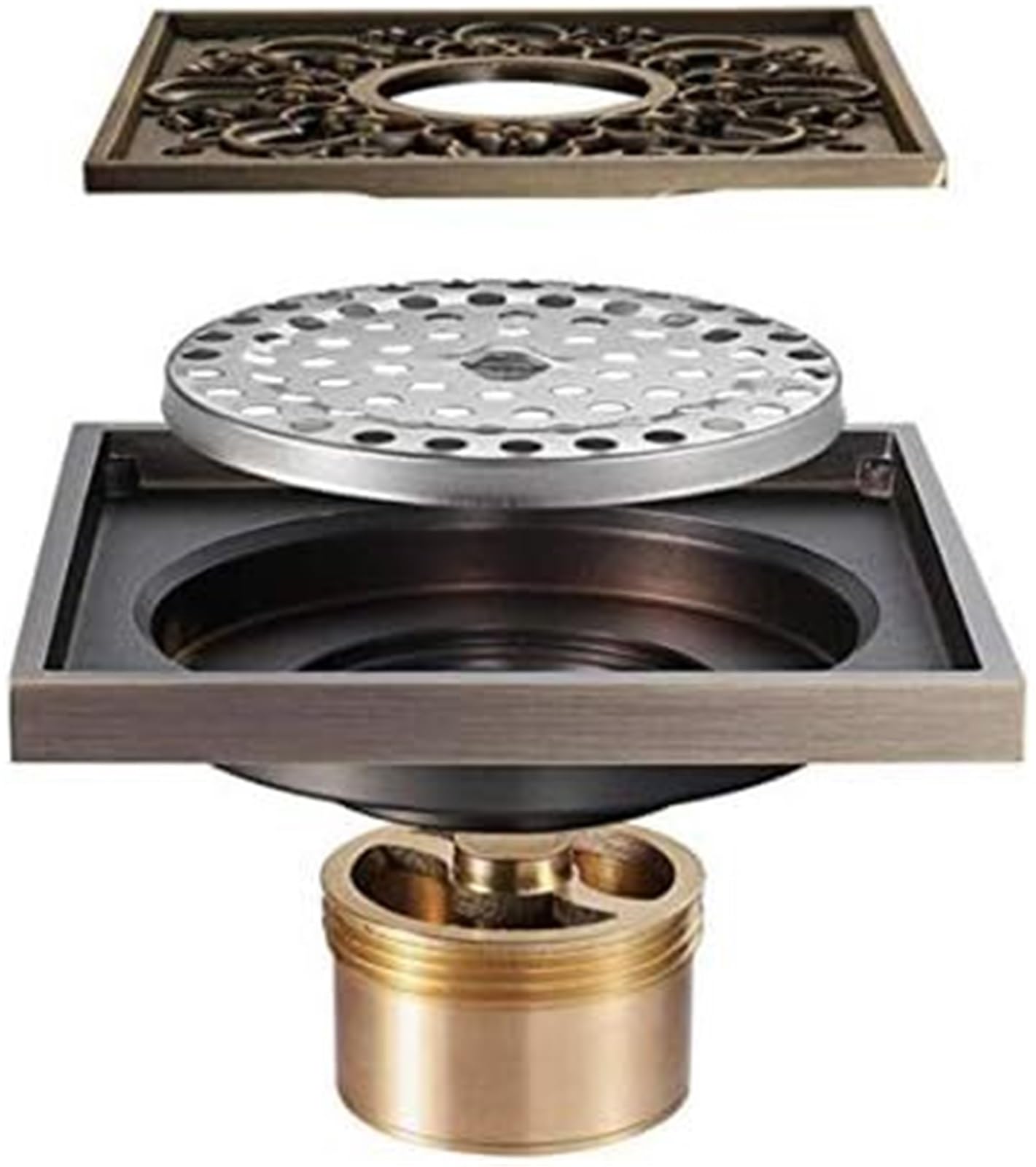 Desagüe De Suelo, Filtro Colador para Plato De Ducha De Habitación Húmeda, 1 Pieza, Desagüe De Baño De Latón Antiguo, Desagües De Cocina, Desagües De Inodoro para Balcón, Alivio Exquisito