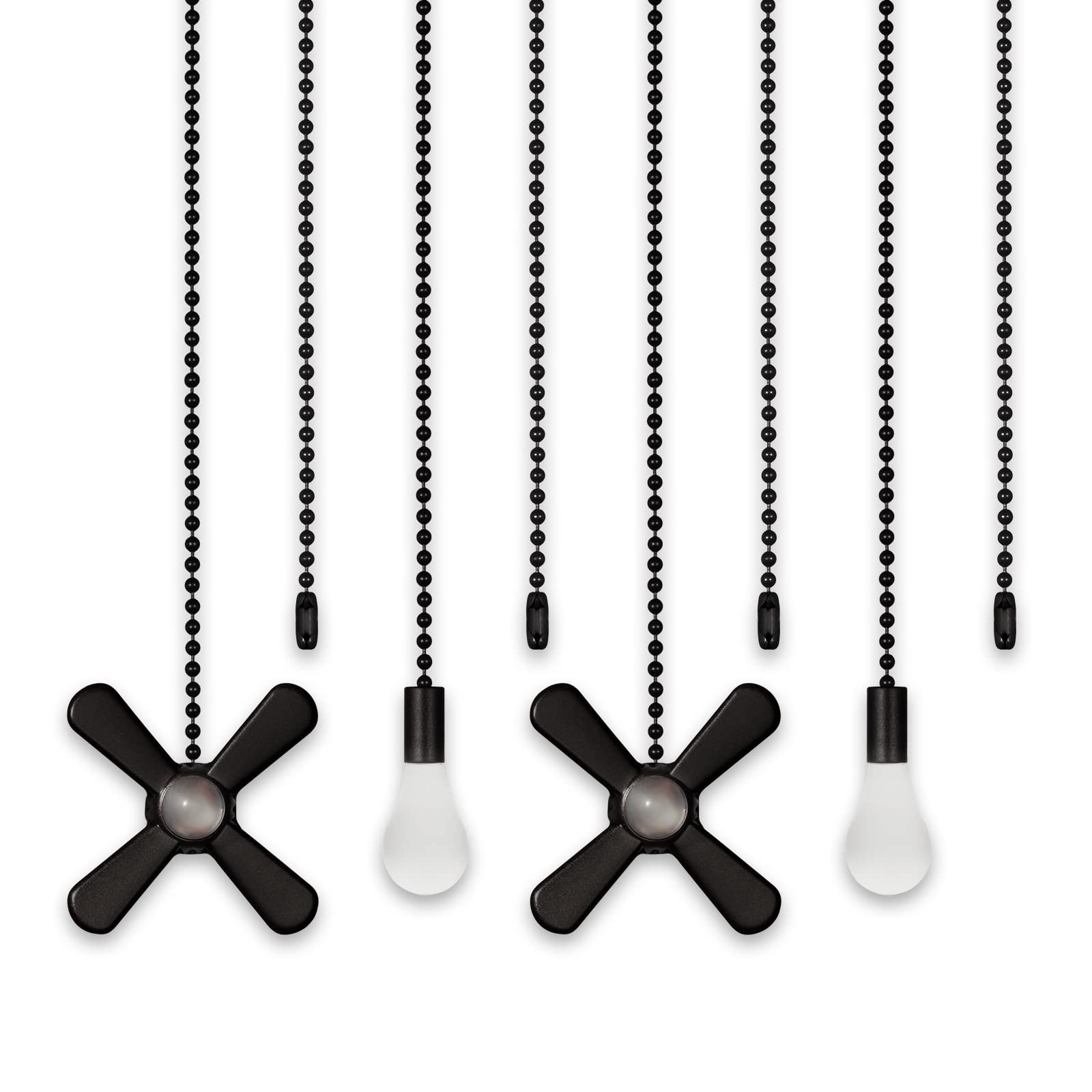 Ceiling Fan Pull Chains - Matte Black Set -3 Ceiling Fan Pull Chains - Matte Black Set -3