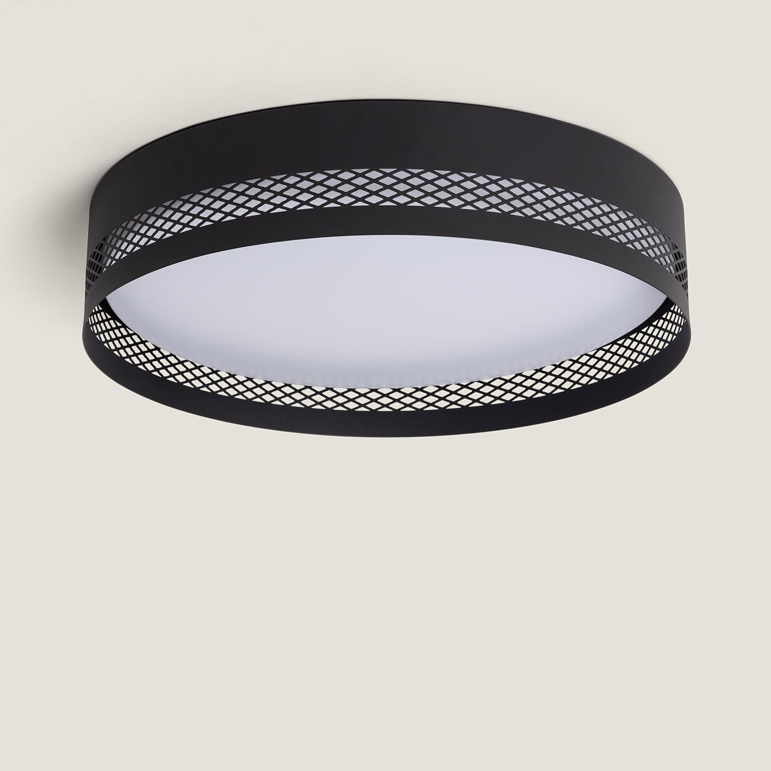 LEDKIA Plafón de Techo LED 40W Acero Saska L Negro Mate | Ideal para Cocina, Comedor, Habitación