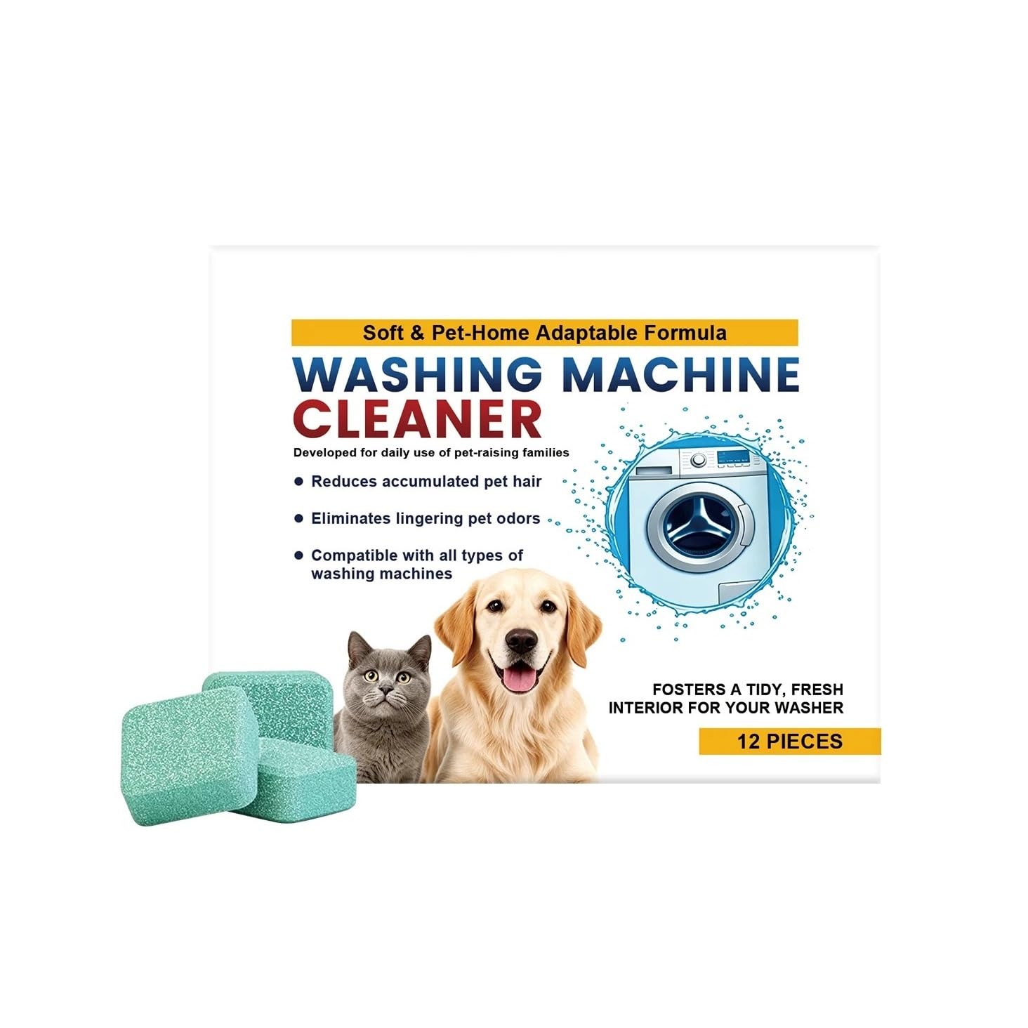 washing machine cleaner tablets Pet Owners Waschmaschinen-Reiniger-Pads, 12 Stück
