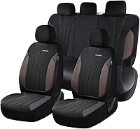 Vista 40 de Coverado Fundas de asiento delantero, fundas de asiento beige, 2 asientos, protectores de cuero para automóvil, paquete de 2, fundas de asiento
