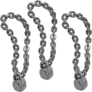 Set of 3 Plastic Lock and Chains for Wrestling Action Figures