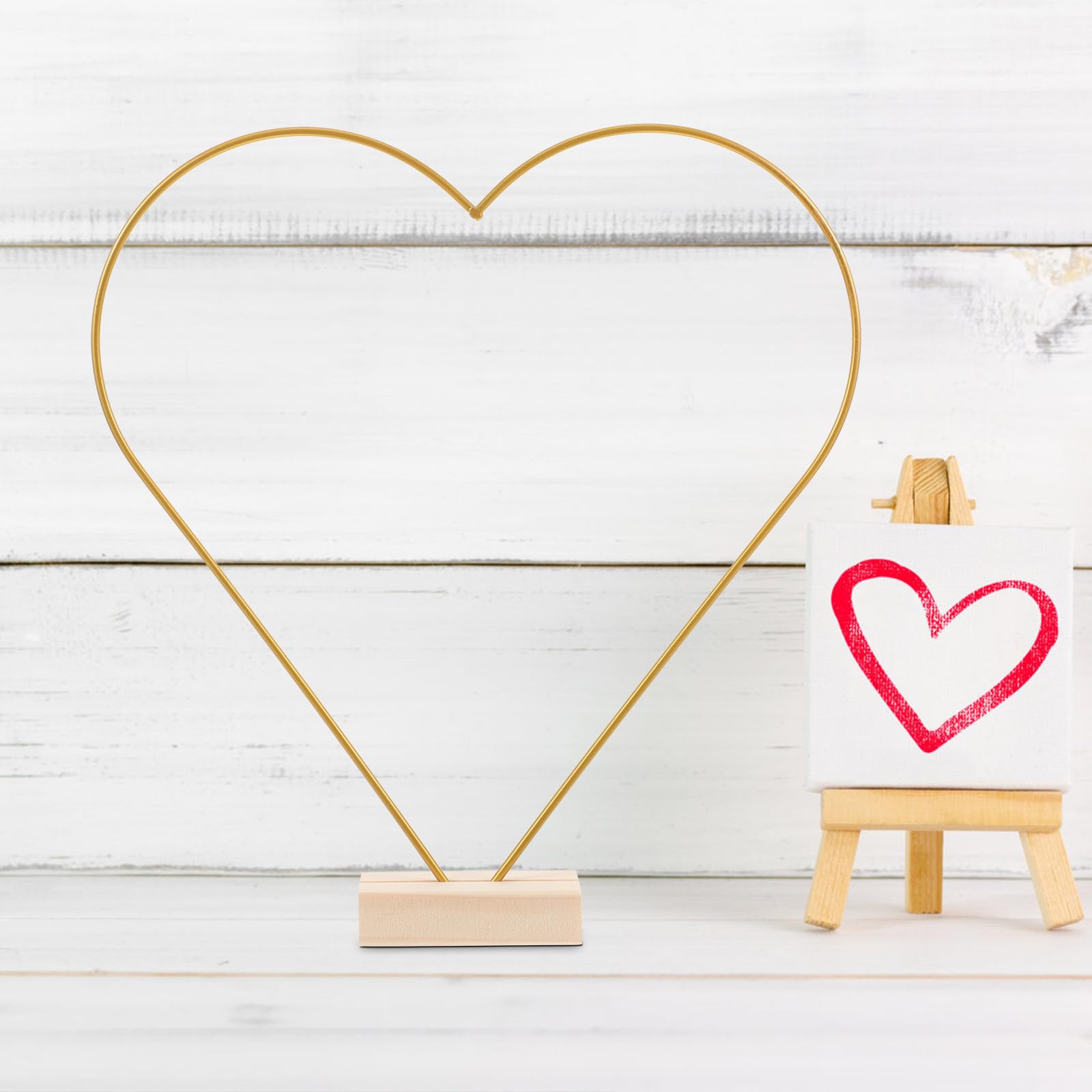 Zerodeko 10 Stück Metallischer Blumenreifen mit Sockel für Hochzeitstischdekoration Stabiles Eisen Holz Mittelstück nicht Kippsicher für Selbstgemacht Tischdeko