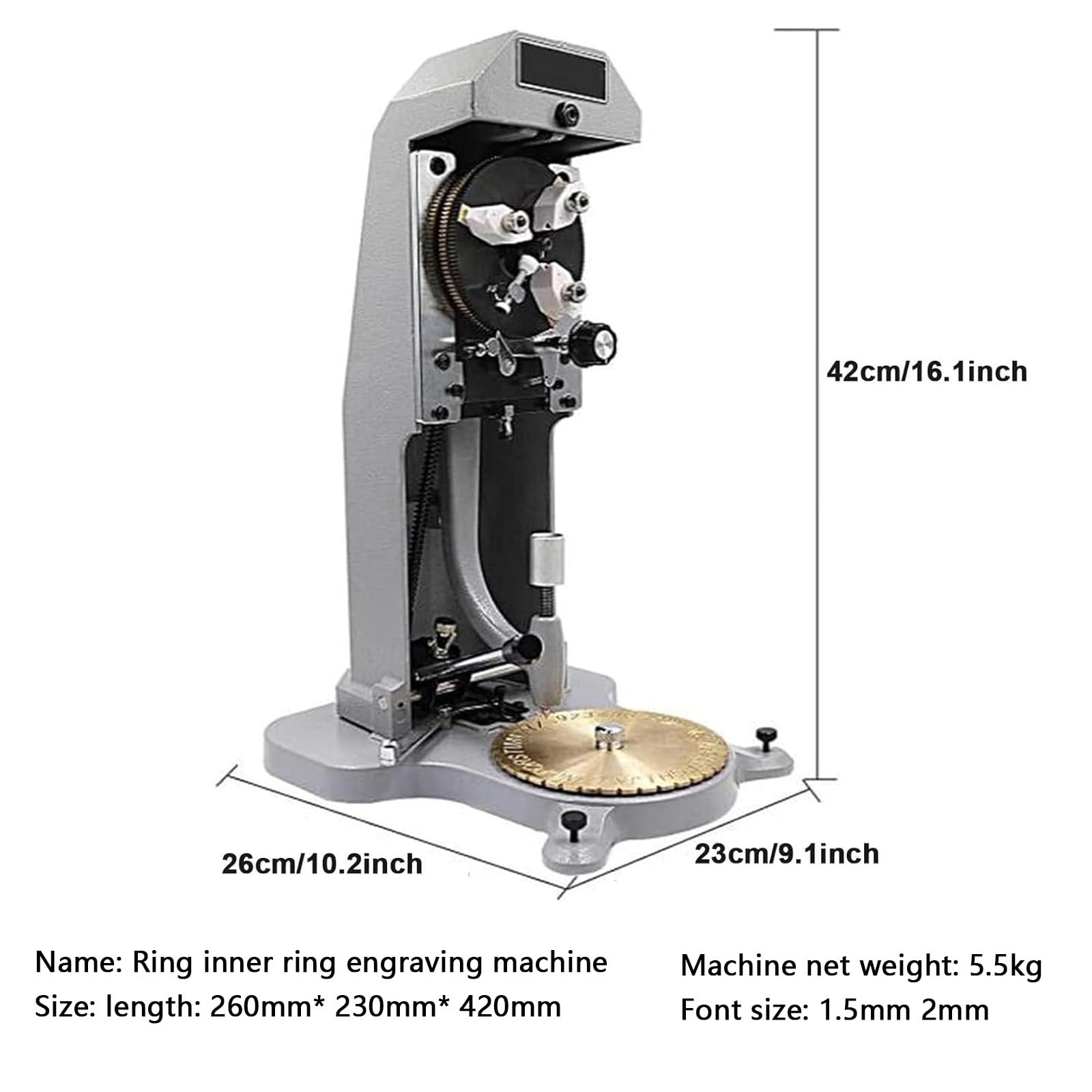 Machine de gravure de bague intérieure pour bijoux, gravure rapide et précise de 1,5 mm à 2,0 mm, idéale pour la personnalisation de bagues personnalisées