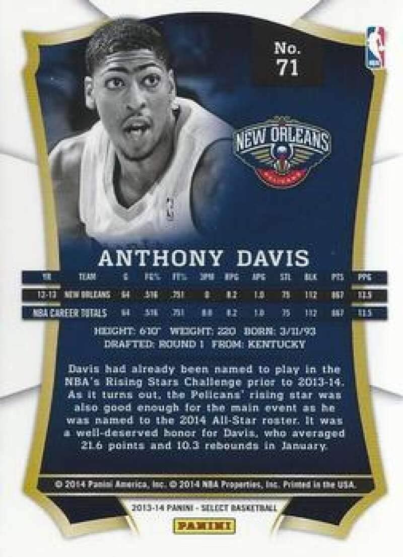 2013-14 Panini Select #71 Anthony Davis New Orleans Pelicans NBA Basketball Card NM-MT