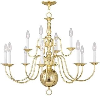 Livex Lighting 5014-02 Williamsburgh 12-Light Chandelier, Polished Brass