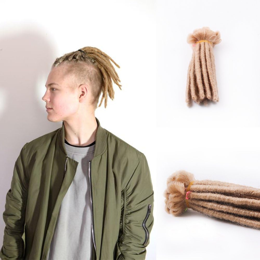 Prodoo Men's Dreadlocks 6 inch Handmade Dreadlocks Extensions Fashion Reggae Hair Hip-Hop Style 20 Strands/Pack Synthetic Dreadlocks Hair For Men