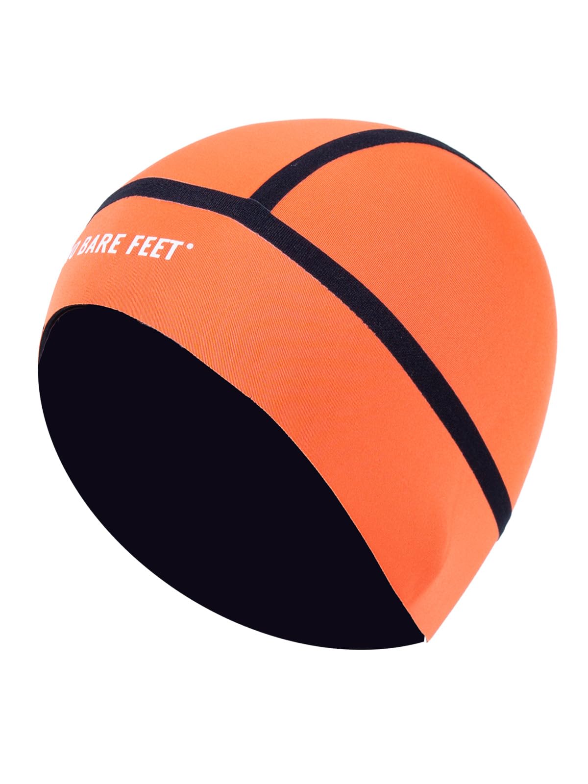Two Bare Feet 2.5mm Neoprene Wetsuit Hood Swim Cap – Cold Water Swimming, Surfing & Diving Thermal Head Cover (Bright Orange (Swim Cap), L)