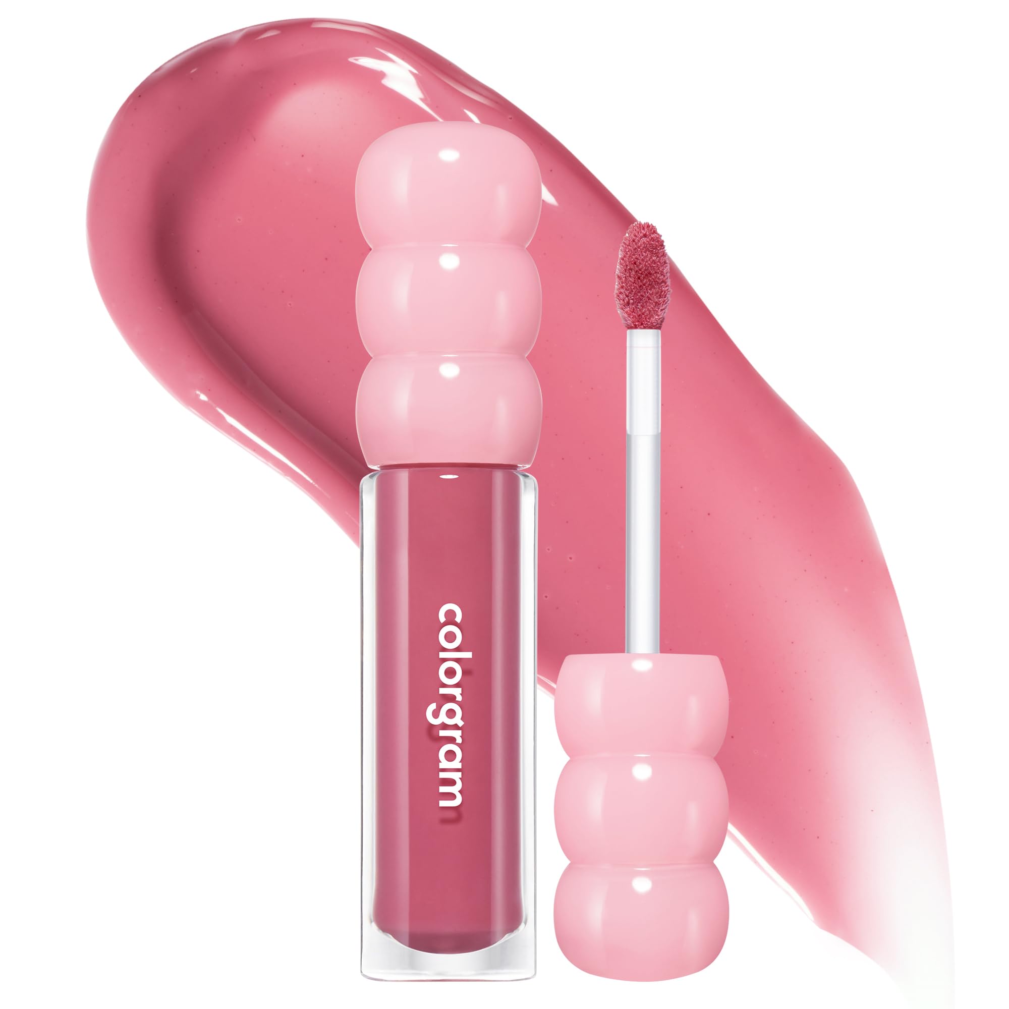 COLORGRAM Fruity Glass Gloss 04 Farewell Guava | Non-Sticky Glossy Lip Tint with Glass-Like Shine | Long-Lasting Hydrating Lip Gloss for Smooth &