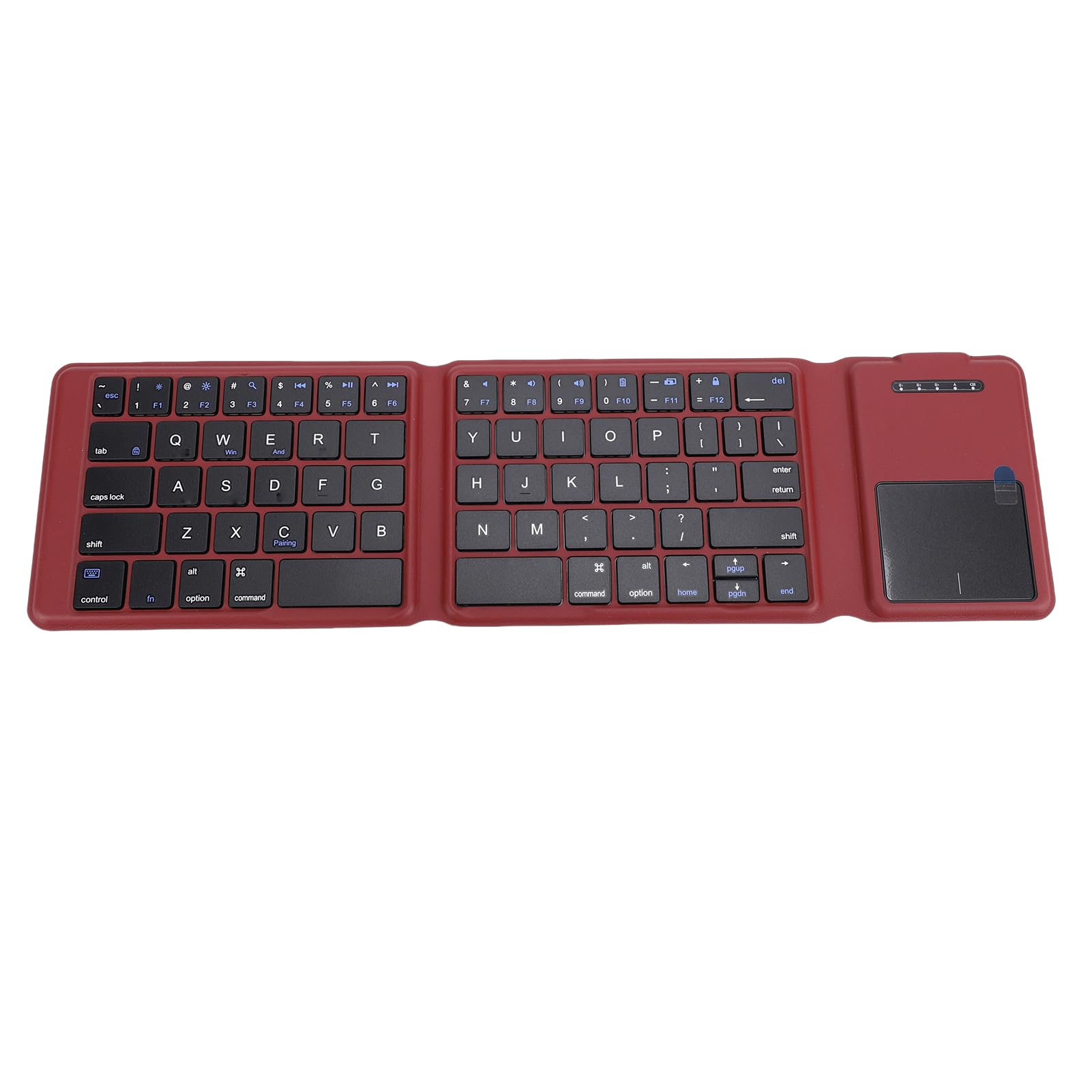 Jectse Tastiera Bluetooth Ultra Sottile, Tastiera Wireless Ripiegabile con Touchpad e di 3 Dispositivi, per Telefono, Tablet, Laptop