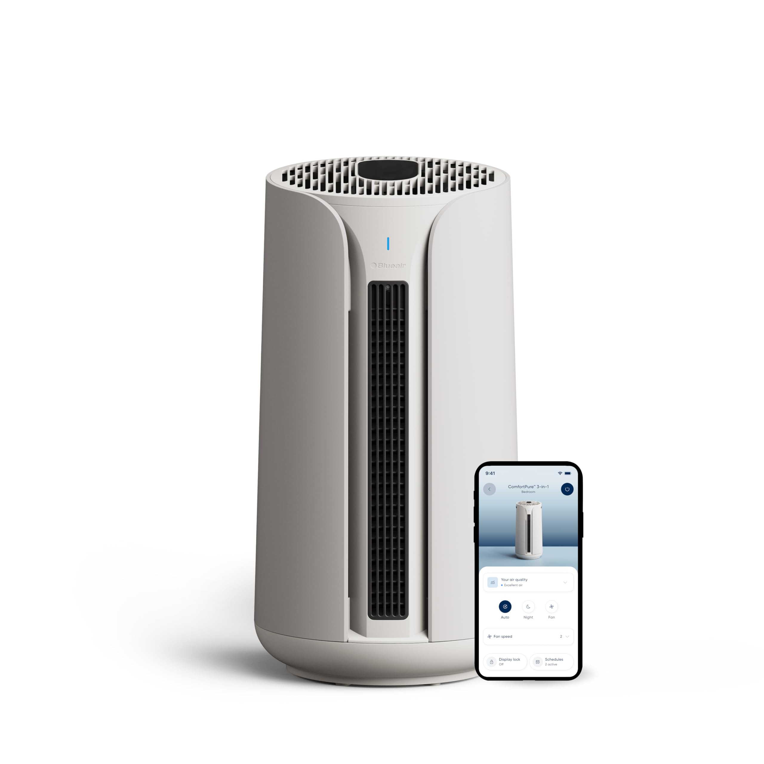 BLUEAIR ComfortPure Most Powerful 3-in-1 Air Purifier: Cooling, Heating, Purifying –HEPASilent Cleaner for Home, Pets, Allergies, Dust, Smoke, Odor – Covers 840 sqft in 60 Minutes – All season comfort