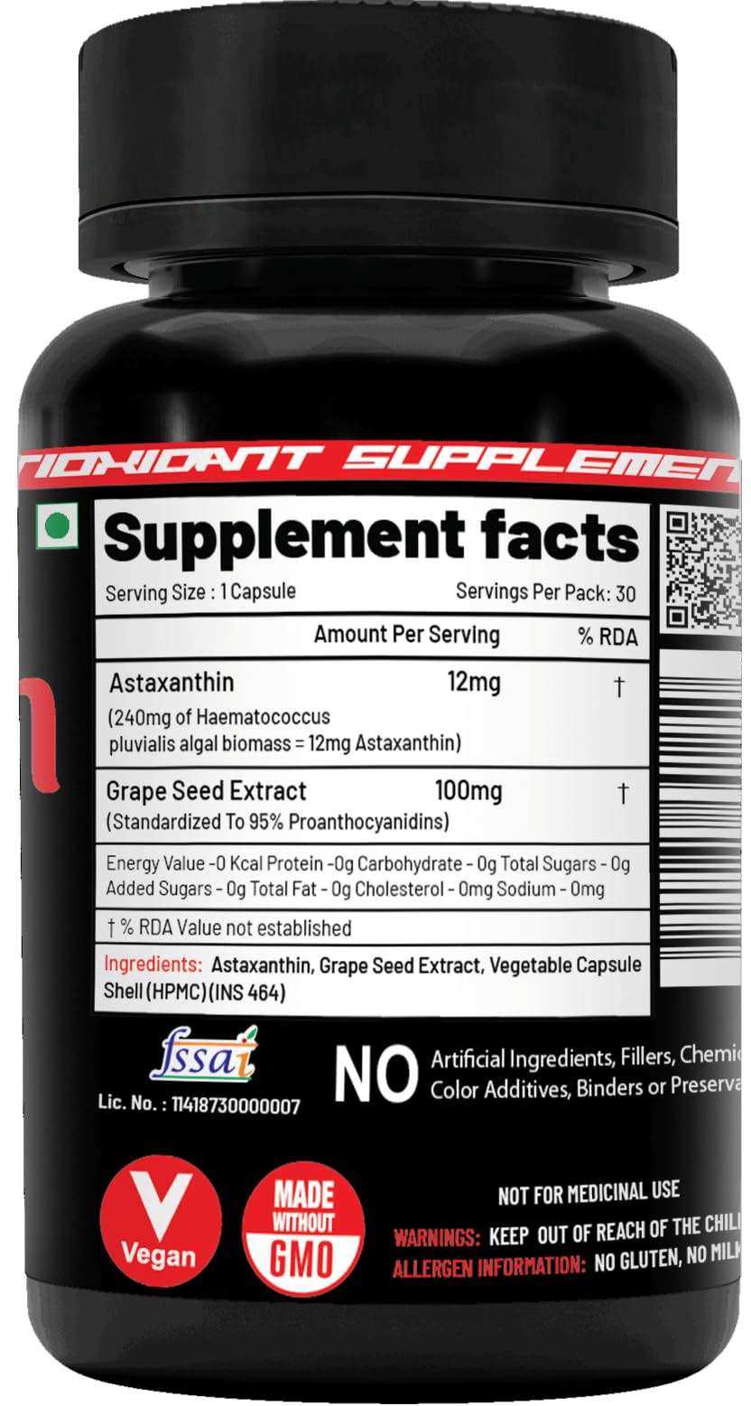 NutriJa Astaxanthin 12mg – Naturally Sourced from Algae, Antioxidant Supplement | Supports Cardiovascular Health, Support Healthy Ageing (30 Capsules) — Amazon image 2