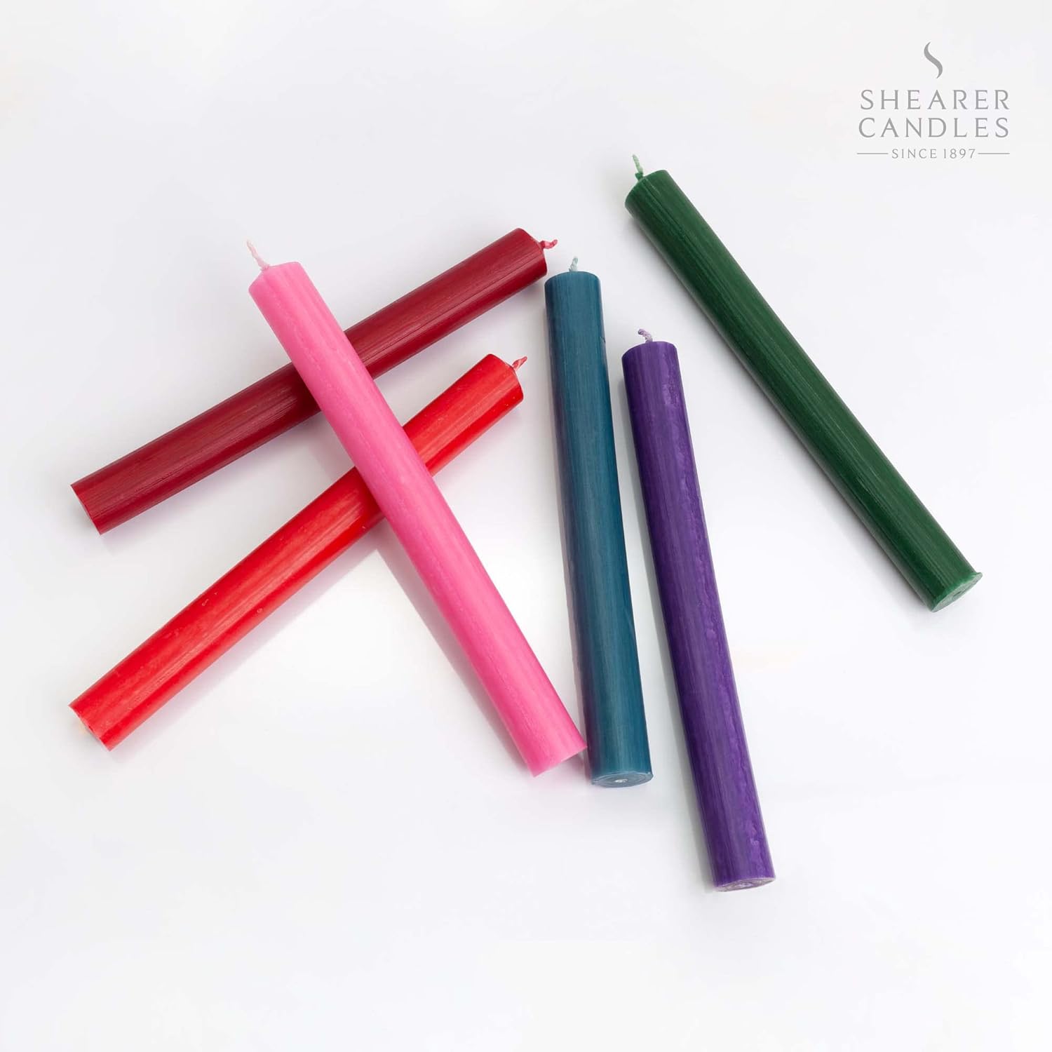 Shearer Candles パープル - ディナーキャンドル - 10インチ - 無香料 垂れないディナーキャンドル - 燃焼時