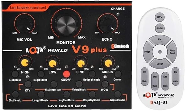 Sound Card V9 Plus Professional Audio Mixer Audio USB External Sound Card Headset Microphone Webcast Entertainment Streamer Live Sound Card