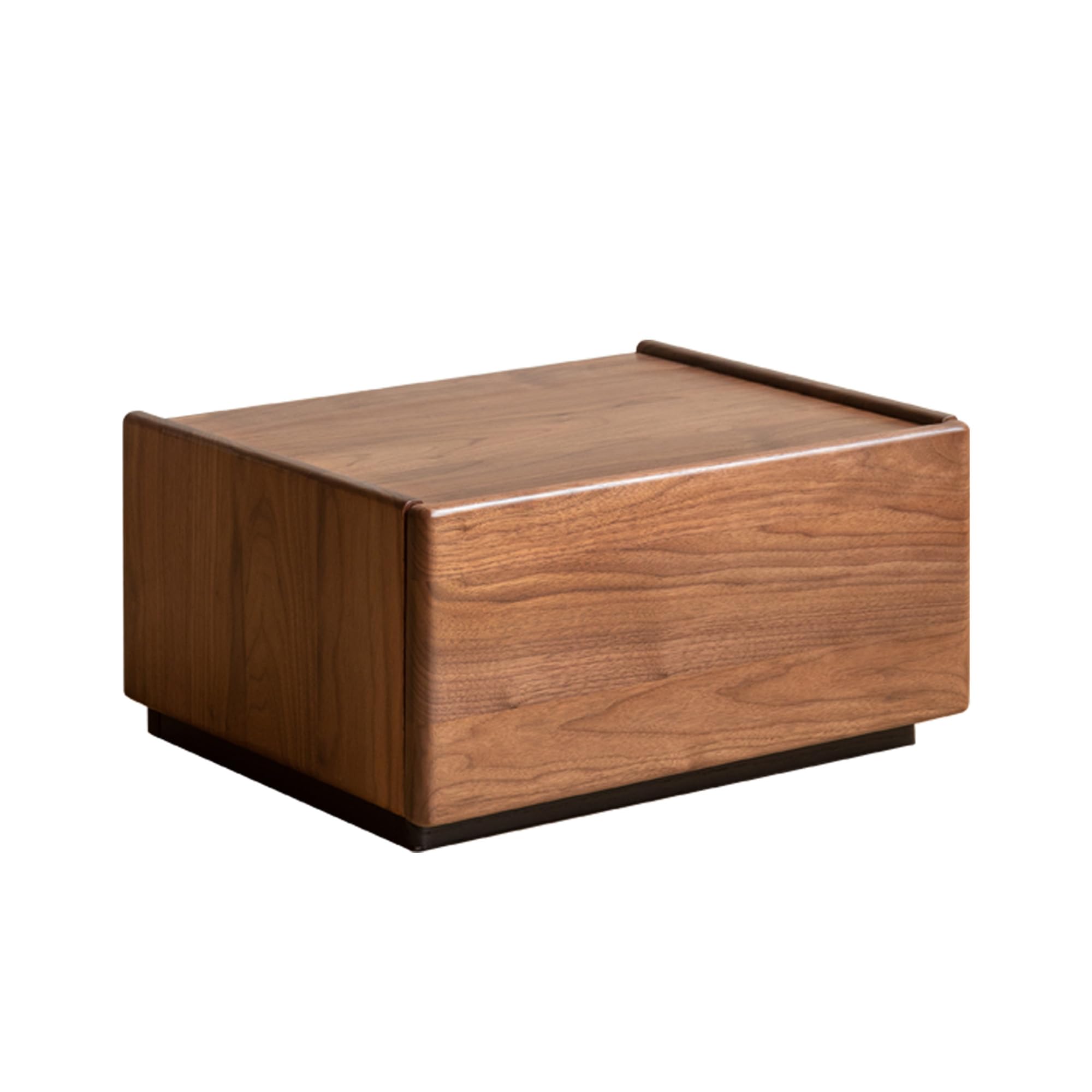 Solid Black Walnut Wood Bedside Table with Storage，Walnut Stackable Drawers