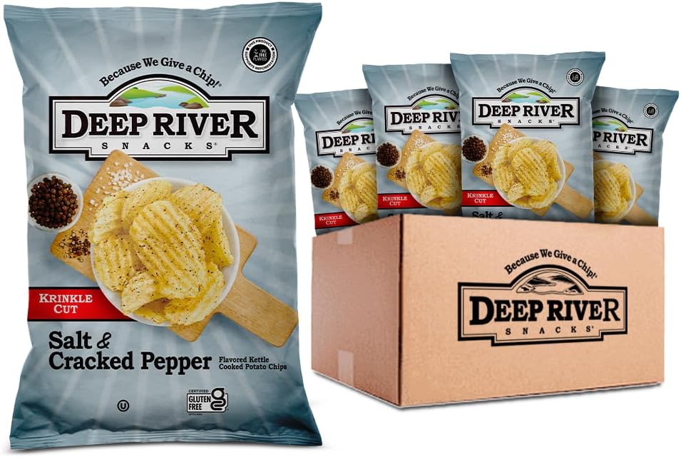 Salt & Cracked Pepper Kettle Cooked Potato Chips, 2 Ounce (Pack of 24)