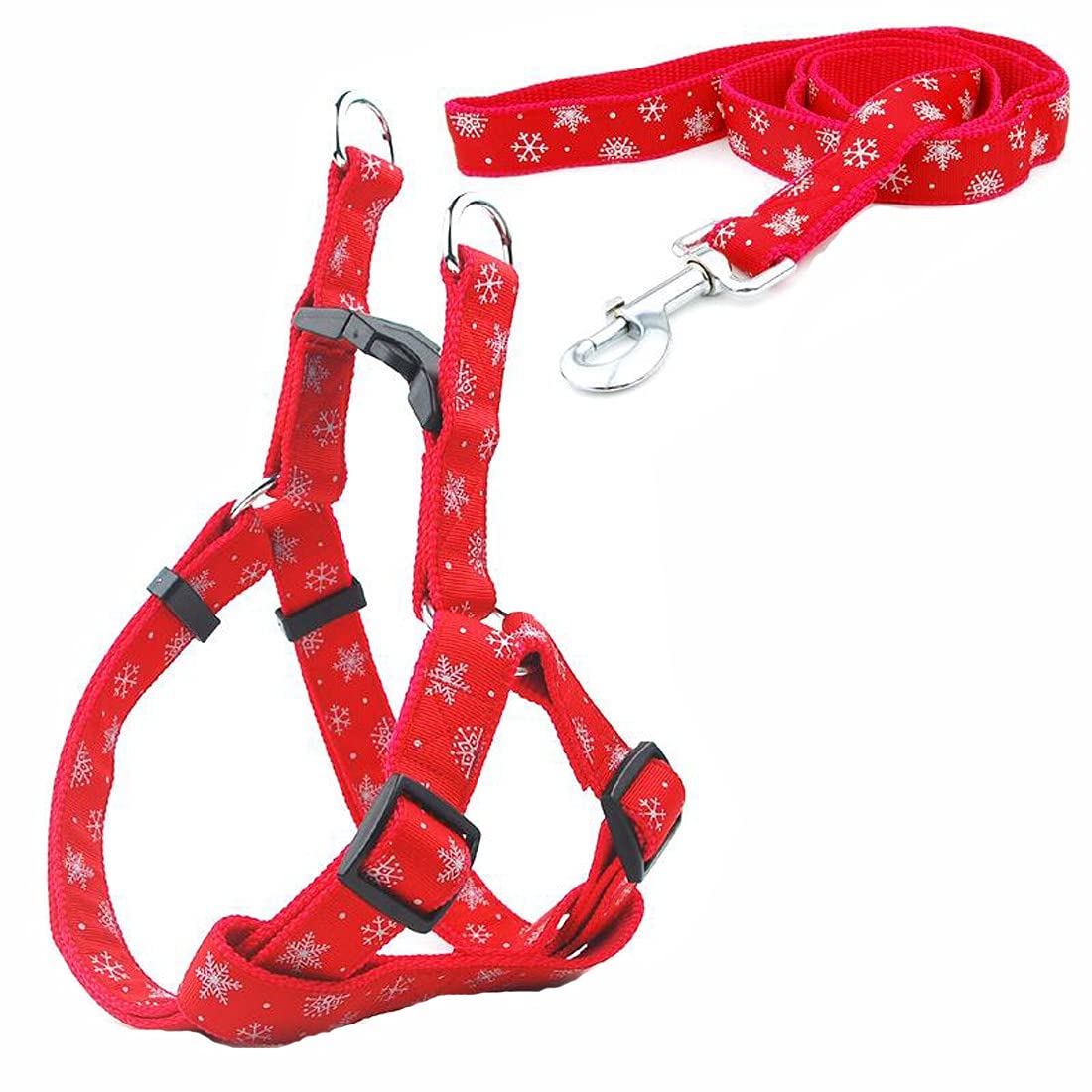 KUTKUT Adjustable with Floral Patterns | Step in Basic Nylon Harness and Leash for Medium - Large Dogs. (Size: L, Adjustable Chest: 51-66cm)
