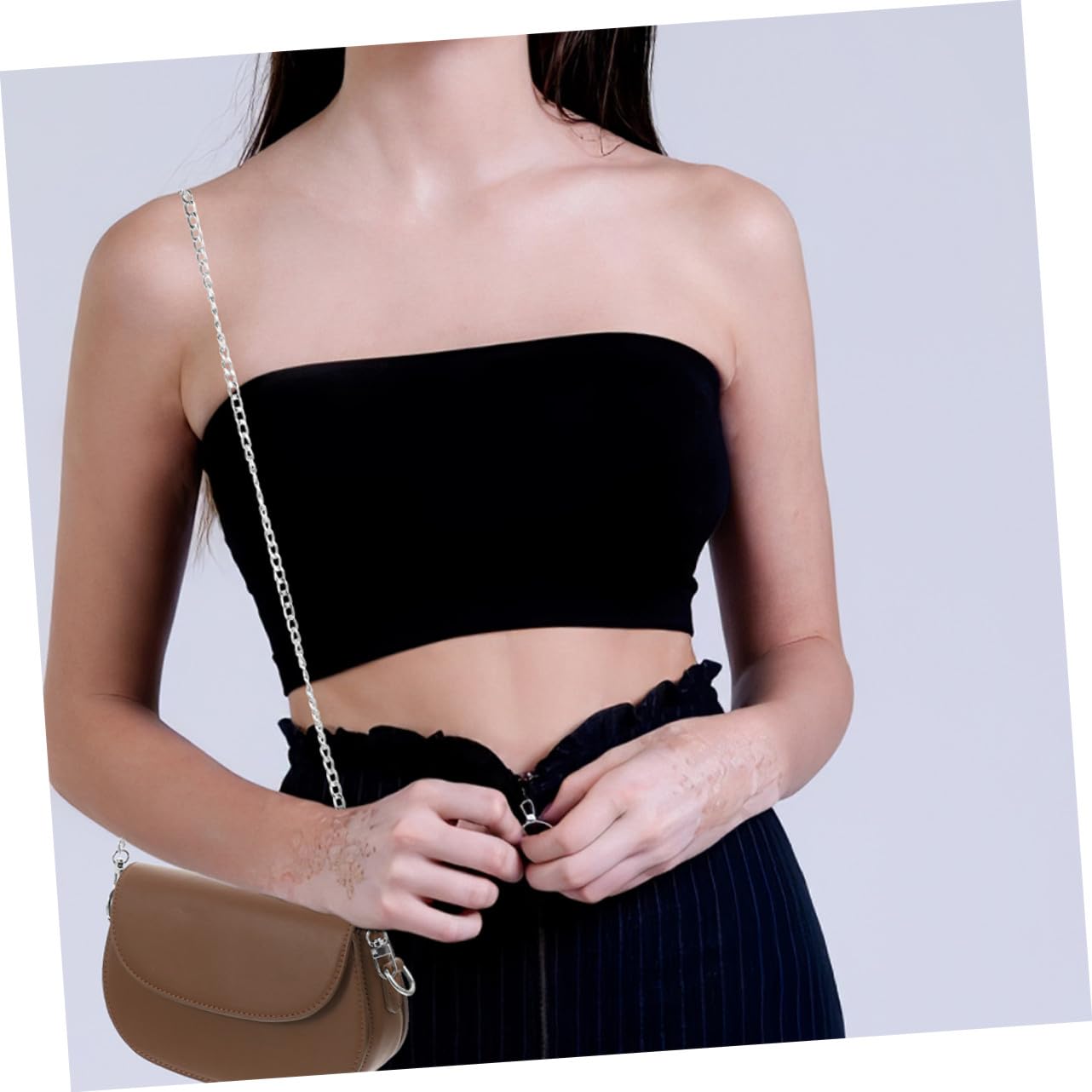 NOLITOY 8 Piezas Cadena de Reemplazo para Bolso, Cadena de Hierro Plana con Hebillas Metálicas, Compatible con Diferentes Estilos de Bolsos