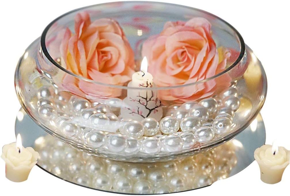 6 pcs 10" Wide Clear Floating Candle Glass Vase Bowls for Wedding Party Birthday Centerpieces Home Decorations Supplies