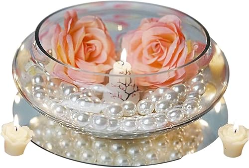 6 cuencos de cristal flotantes transparentes de 10 pulgadas de ancho para bodas, fiestas, cumpleaños, centros de mesa, suministros de decoración del