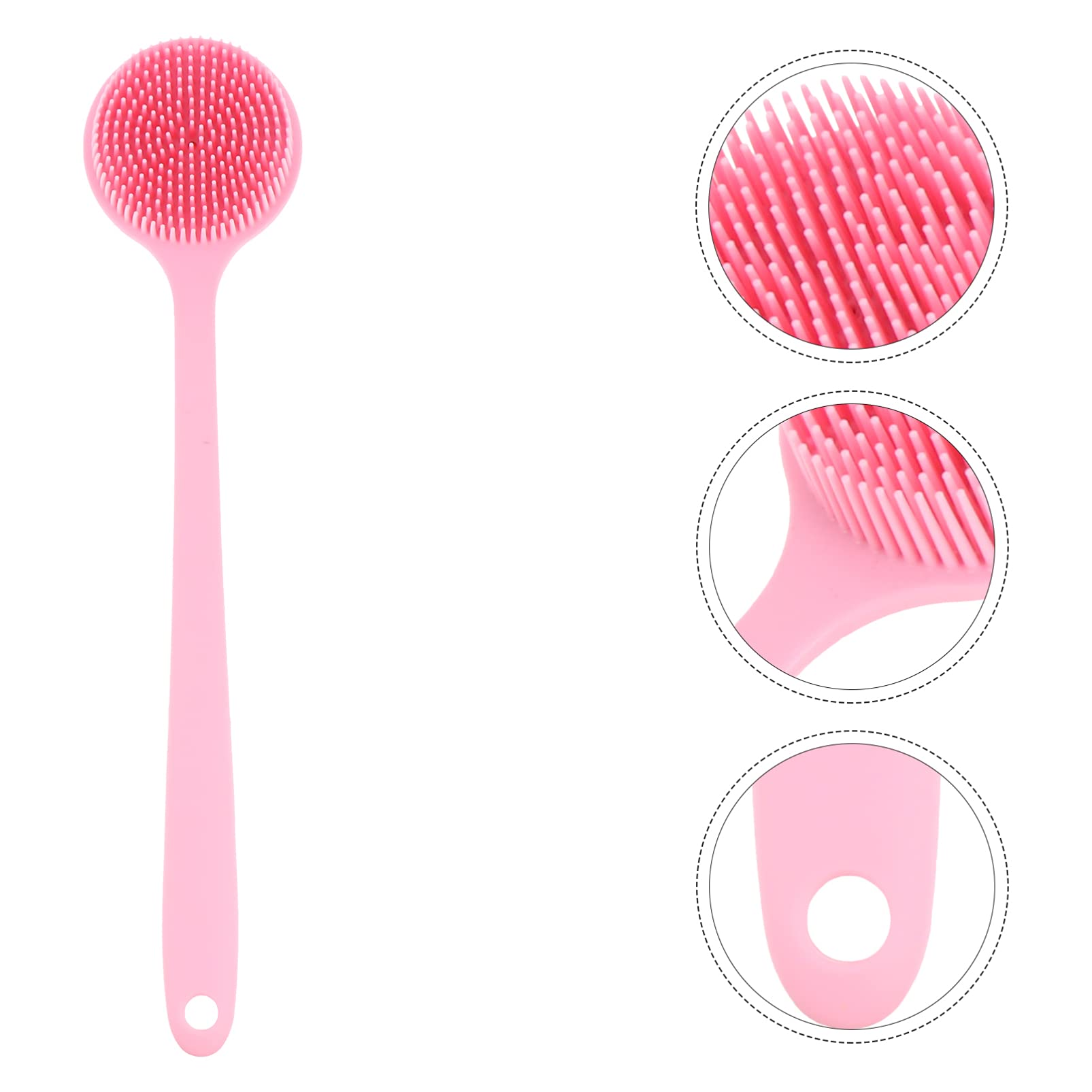 FRCOLOR 3pezzi Spazzola Da Bagno Silicone Con Manico Lungo Scrubber Esfoliante Per Corpo e Massaggio Perfetta Per Doccia e Della Materiale Sicuro e Ergonomico