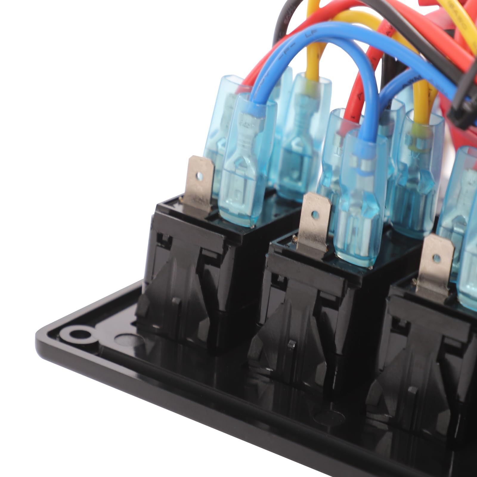 8 x wodoszczelny panel przełączników 12 V 24 V z woltomierzem i podwójnym USB, IP65, przełącznik dźwigienkowy, panel do łodzi, jachtów, samochodów kempingowych – czarny