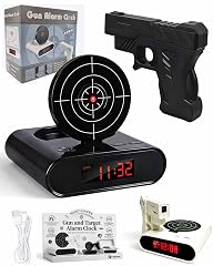 Gun and Target Alarm Clock, Interactive Laser Shooting Wake Up Clocks for Heavy Sleepers Modern photo Gun and Target Alarm Clock, Interactive Laser Shooting Wake Up Clocks for Heavy Sleepers Modern