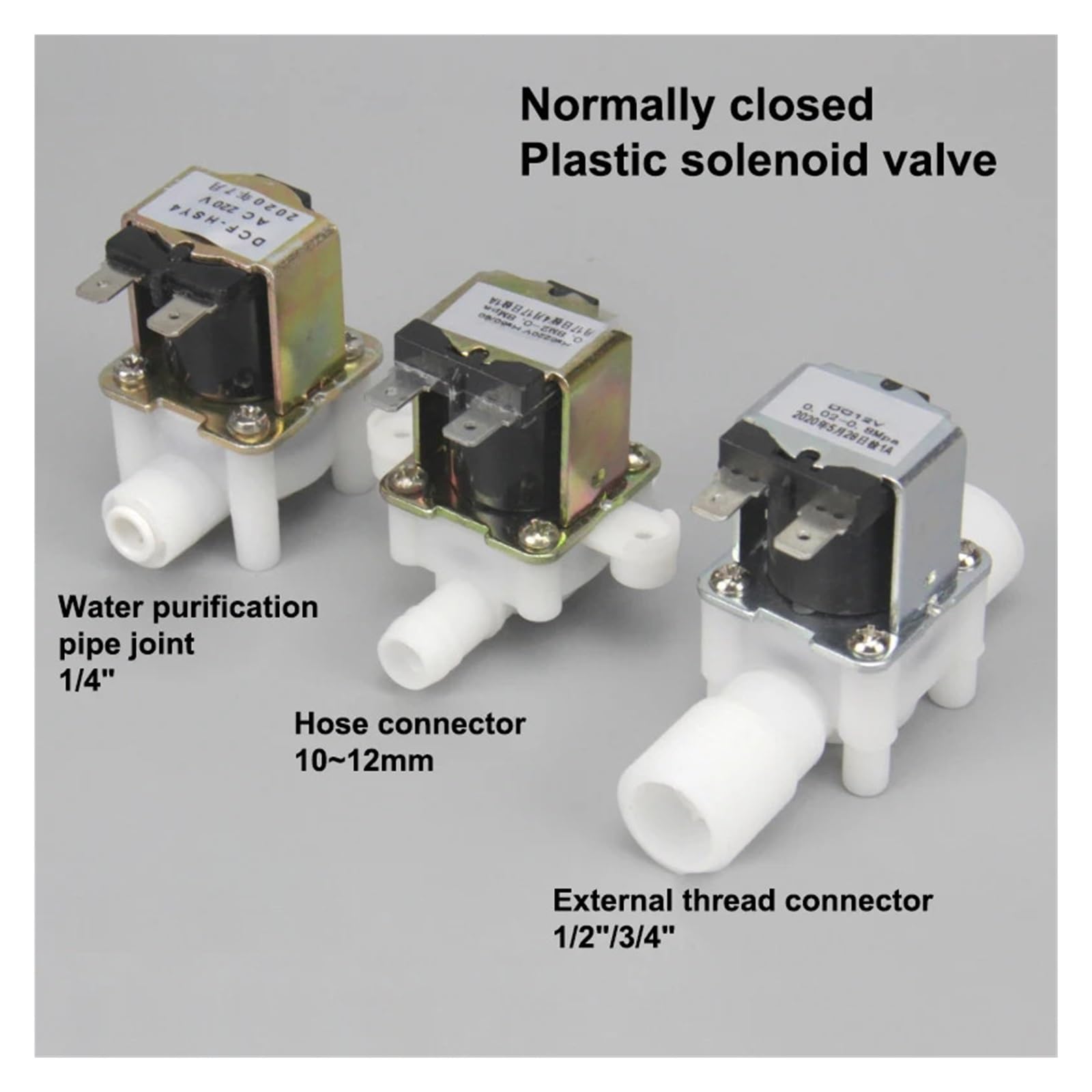 Normalnie zamknięty zawór elektromagnetyczny do pralki, dystrybutora wody, wąż elastyczny 10-12 mm, kontrola oczyszczania wody (Dc24v-Water Purification, 10 12mm)