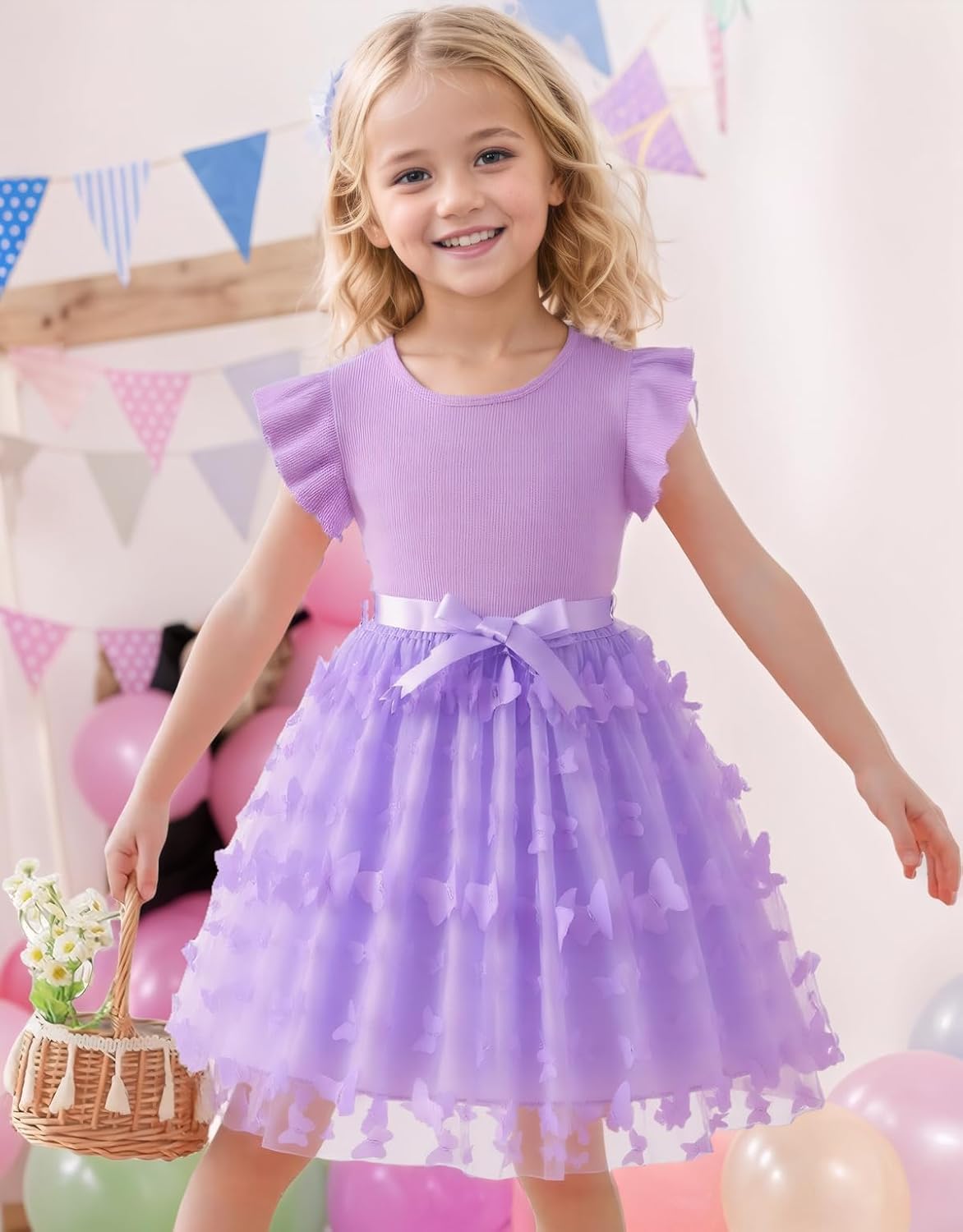 Toddler Girls Tulle Dress Baby Girl Summer Dress Ruffle Sleeveless Birthday Party Princess Causal Tutu Sundress 2-7Y - Image 2