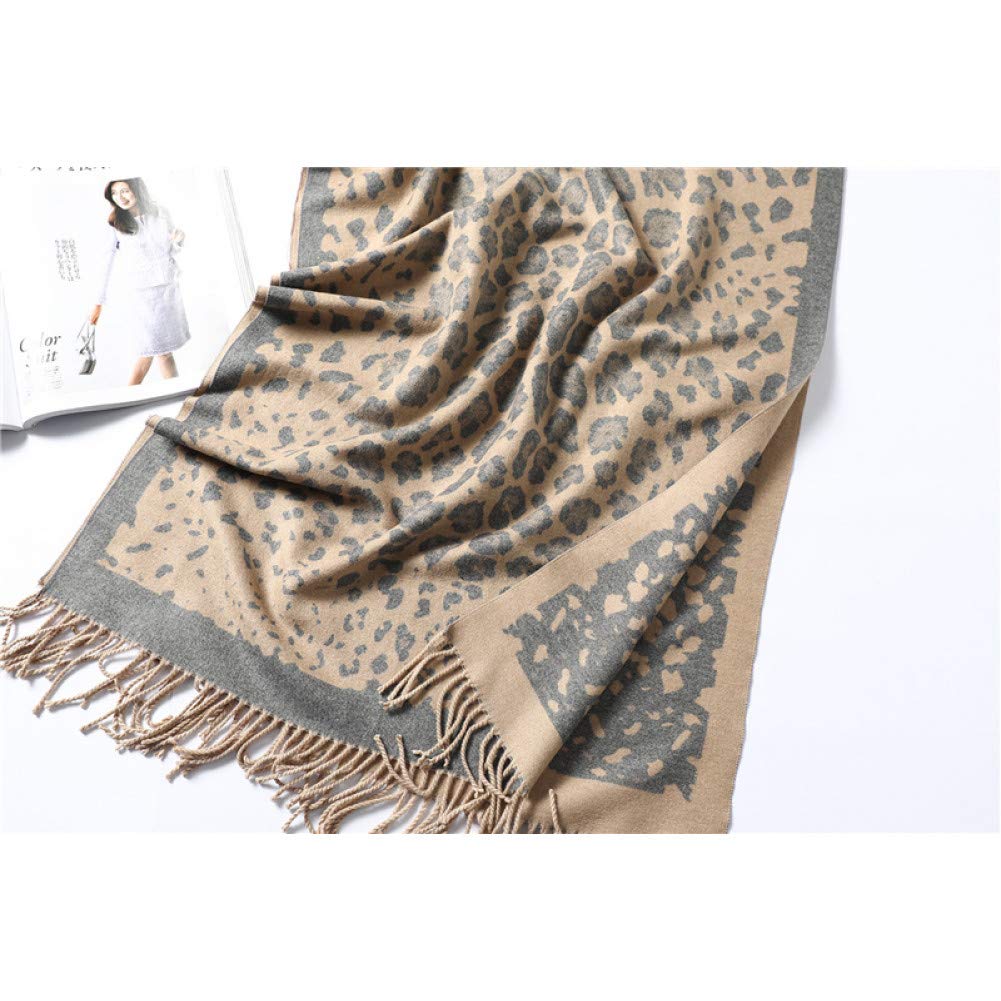Bufanda Bufandas con Estampado De Leopardo Mujer Bufanda De Cachemir De Invierno Borlas De Moda Chal Y Abrigo Espesar Calentador Pashmina Manta Bufanda