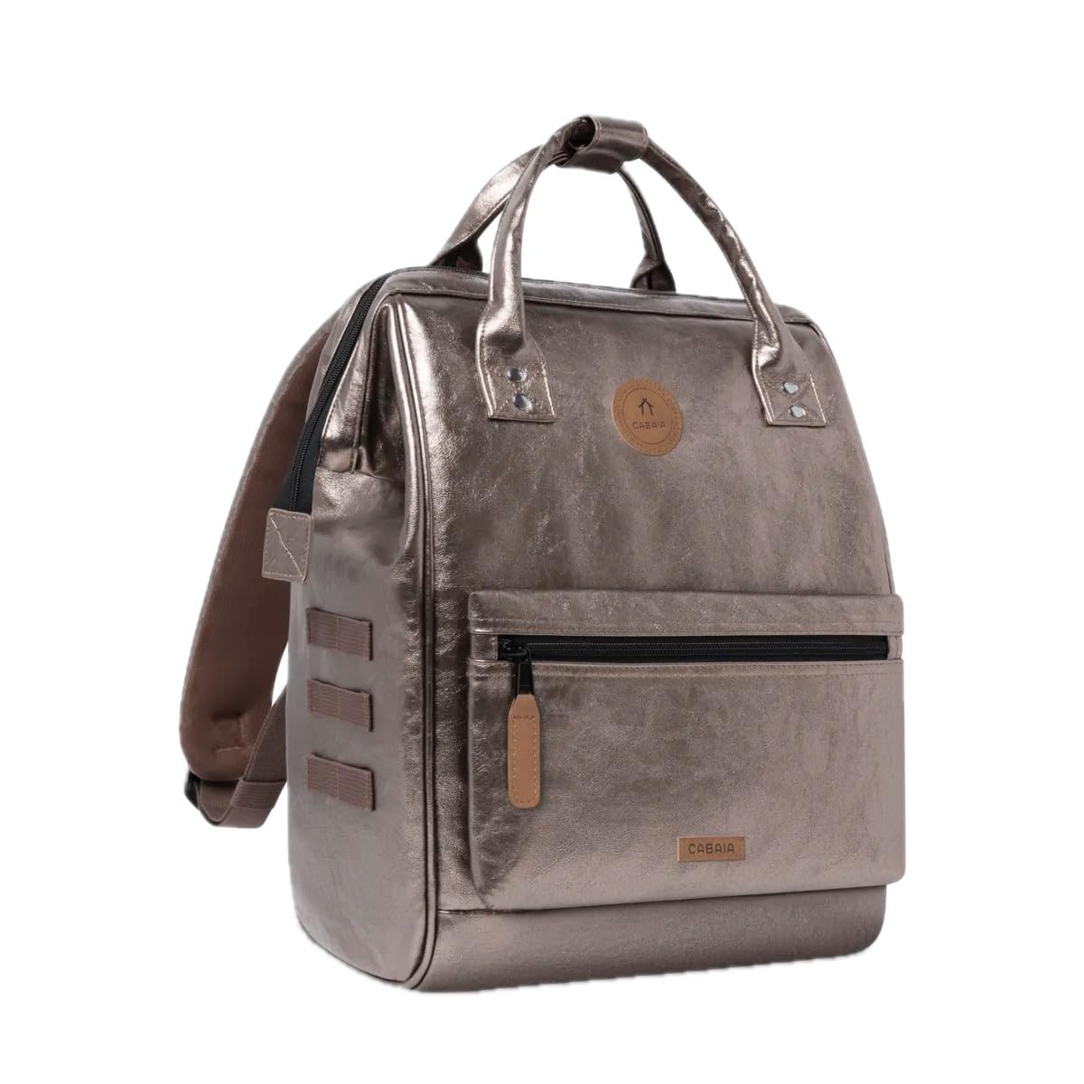 CABAIA - Sac à Dos Adventurer Louisville - Medium 18L - Déperlant - Compartiment Ordinateur Portable 13" - 2 Poches - Certifié Vegan - Sac Voyage, Affaires, École pour Homme et Femme - Marron