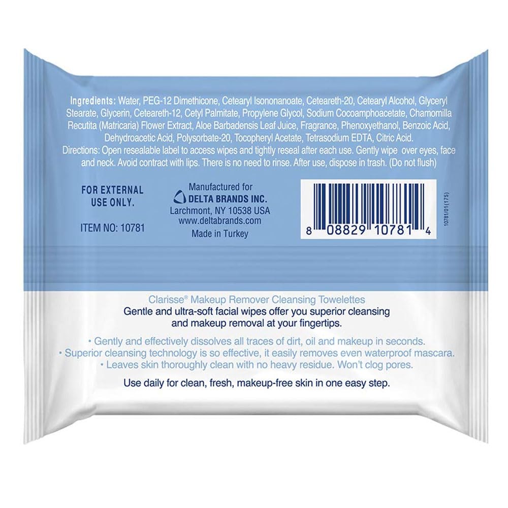 120ct Facial Cleaning Wipes Makeup Remover Cleansing Towelette Moisturize Clean Alcohol Paraben Free Formula Face Cleaning Moisturizing Pre-Moistened Ultra Soft Facial Gentle Dirt Oil Eyeshadow