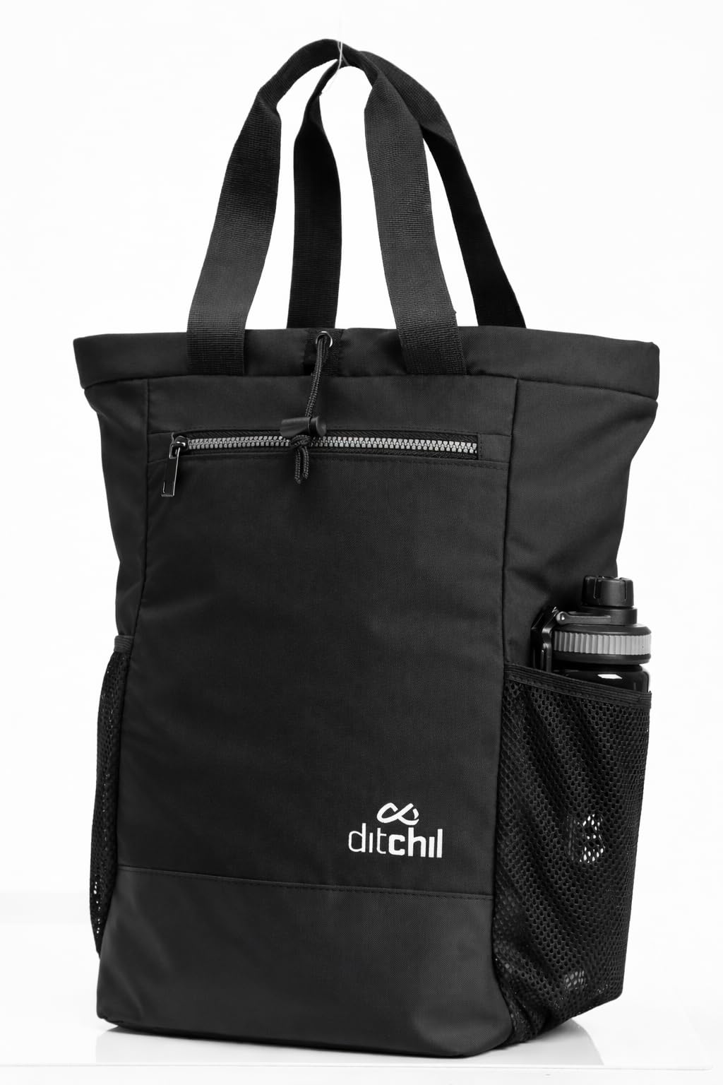 DITCHIL Mochila Gimnasio, Gym Mujer, Mochila Urbana 2 en 1 Convertible en Tote Bag, Bolsa Deportiva de Nylon Resistente para Deporte, Fitness y Uso Diario (Negro) — view 3