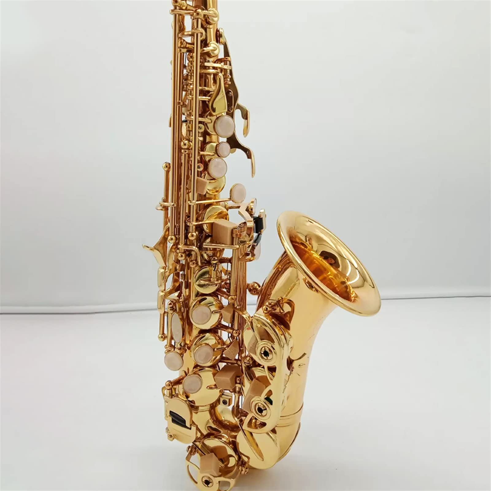 Saxofón Profesional Saxofón Curvo Profesional BB Latón Chapado En Oro Niños Adulto Saxofón Instrumento
