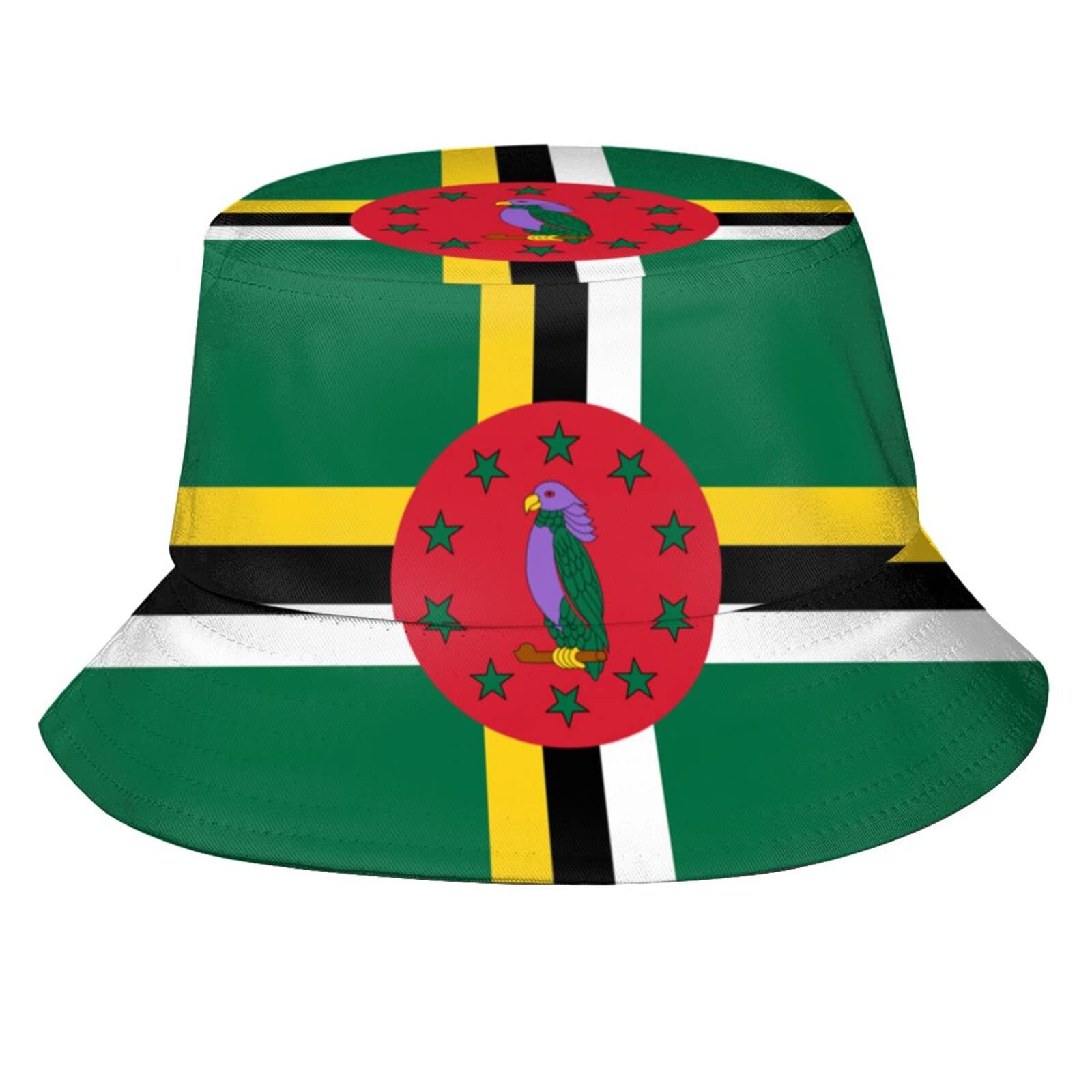 351 Men Women Bucket Hat Flag of Dominica Fisherman Beach Sun Cap Breathable Fishing Hat Sun Protective Camping Caps for Summer Travel Hiking