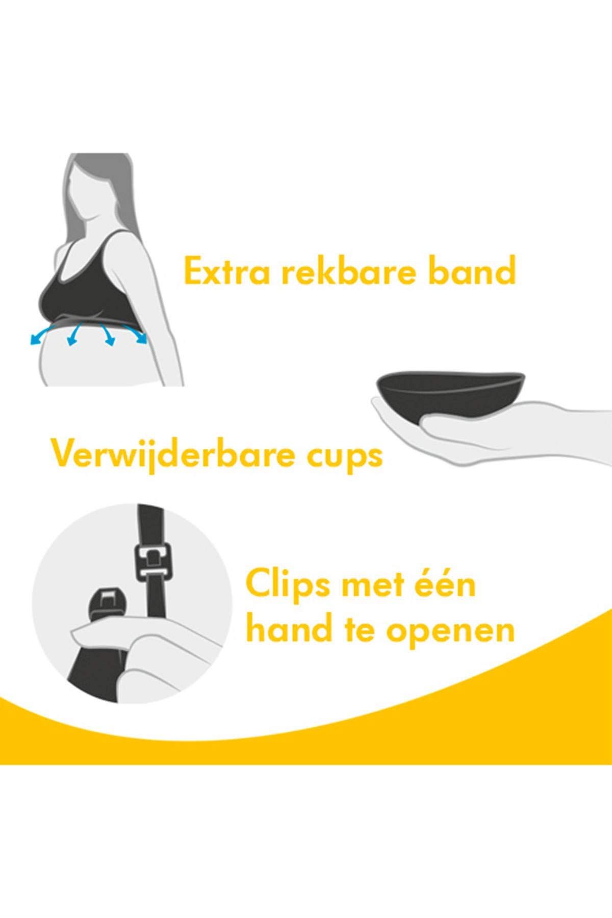 Medela Comfy Sujetador de Lactancia con Banda elástica y Tejido Transpirable Mujer (Pack de 1)