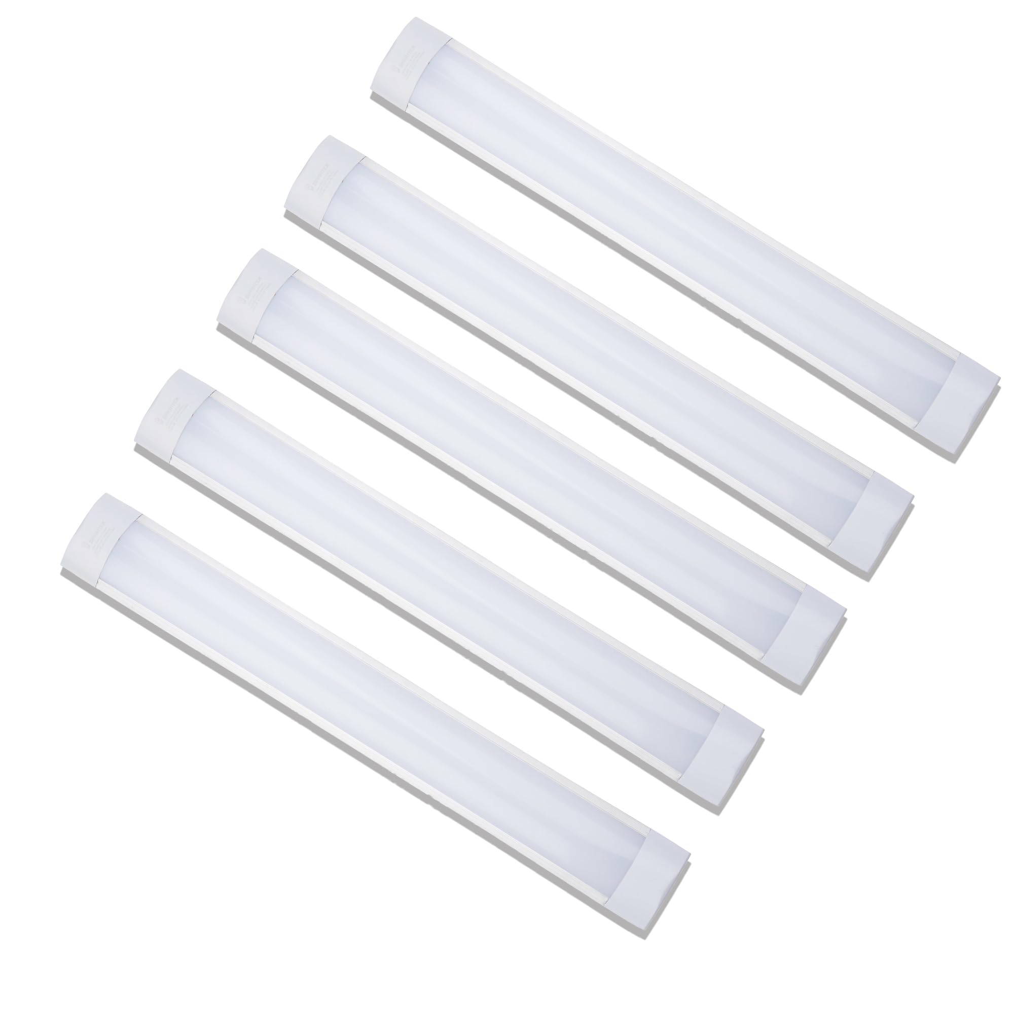 Brightex, Pack of 5 Led Batten Light 4FT 50W 5000 Lumen Tube Strip Lights Fitting Office Ceiling Mount Garage Home Company Wall Lamp Cool White 6500K