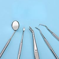 Vista 4 de Herramientas dentales, juego de herramientas de limpieza de dientes con estuche, púa dental, raspador dental, espejo dental, removedor de placa