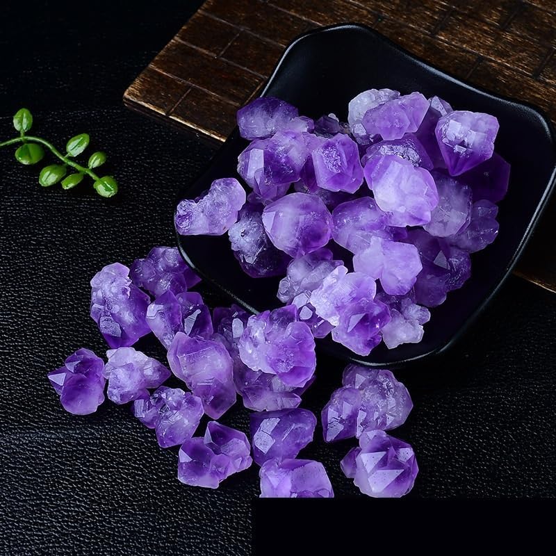 WHZHDMA Bulk Natural Crystal Rough Stone Natural Amethyst Flower Skeleton Stone Fish Tank Ornaments Purple Crystal Rough Stone Aromatherapy Diffuser Stone Rocks Stones and Crystals