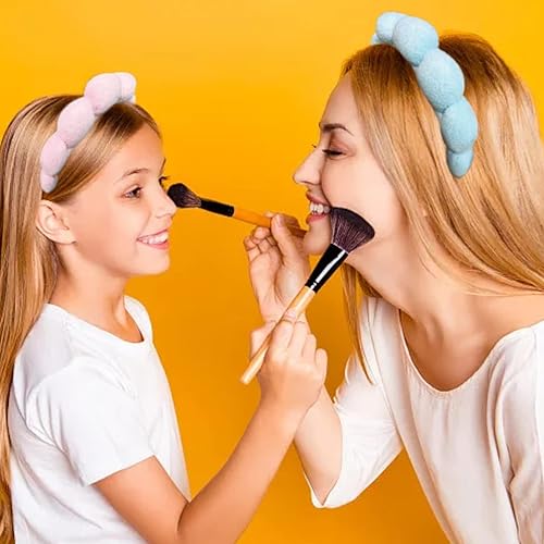 Miniatura 4 de yucca 2 diademas de esponja para spa, diadema de tela de rizo, diadema de burbujas para lavar la cara, diadema de maquillaje, diadema esponjosa para