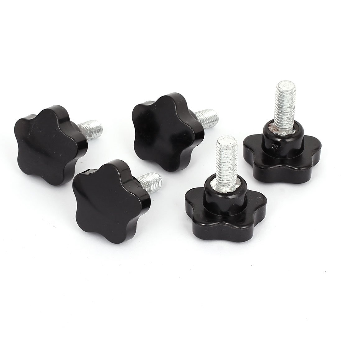 Aexit M10x25mm Thread Clamps 40mm Dia Star Head Screw Clamping Knob Strap Clamps Grips 5Pcs