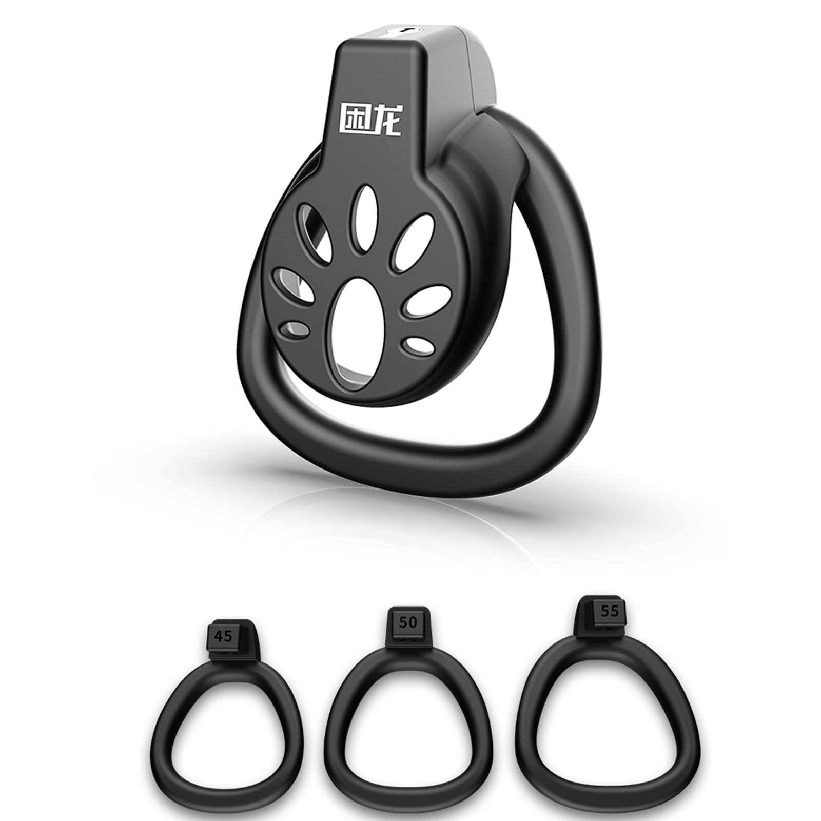Herren Supreme Flacher Keuschheitskäfig, Cock Cage Set Kommt mit 3 Penisringen, Atmungsaktives SM Keuschheits-Bondage-Sexspielzeug Herren-Cock Cage-Gerät (Schwarz)