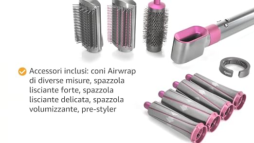 Dyson Airwrap Complete Volume + Shape Styler - Styler per capelli fini e  piatti, Nichel/Fucsia : Amazon.it: Bellezza