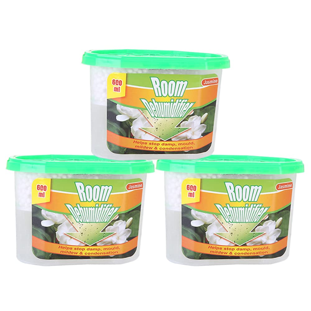 Homarket Moisture Absorber Box - 3 Packs, Jasmine Odor Eliminator and Dehumidifier for Closet, Bedroom and Kitchen.
