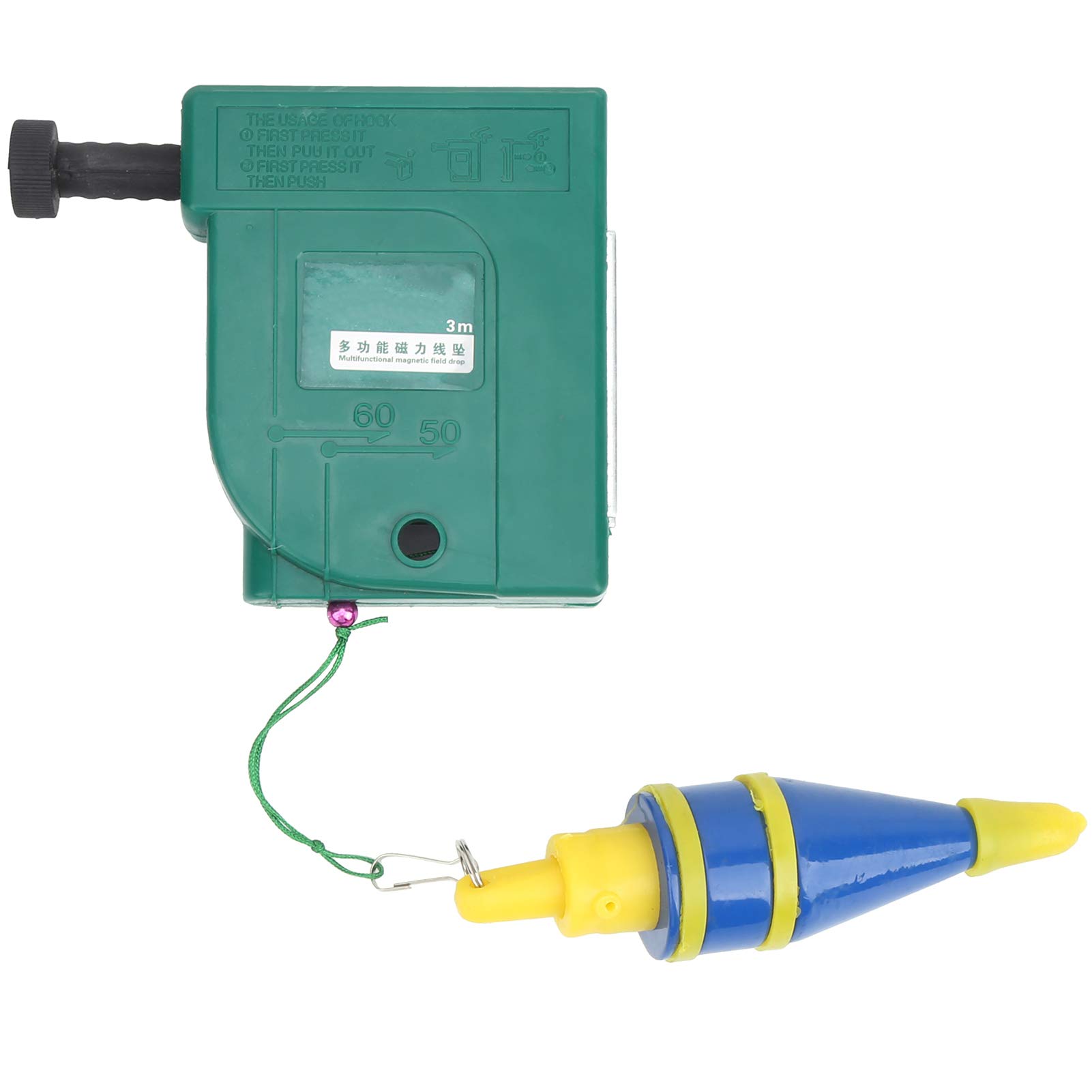 Plomb Bob Setter 2 Pièces 3 Mètres en Acier Allié Fil Magnétique Ligne de Marteau Chute Plomb Bob Setter