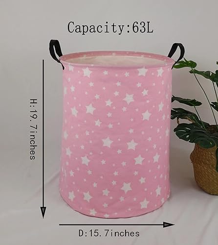 Miniatura 2 de MAIZMZ Caja de almacenamiento grande impermeable ligera rosa cesta organizadora para lavandería de niños, contenedores de juguetes, cestas de